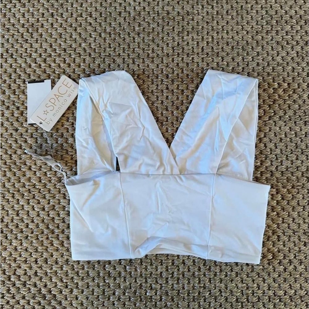 White size XS bathing suit top L Space reversible